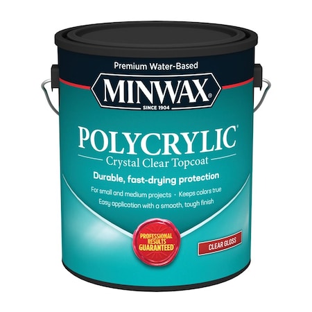 Polycrylic Minwax Polycrylic Gloss Crystal Clear Water-Based Polyurethane 1 gal 15555000